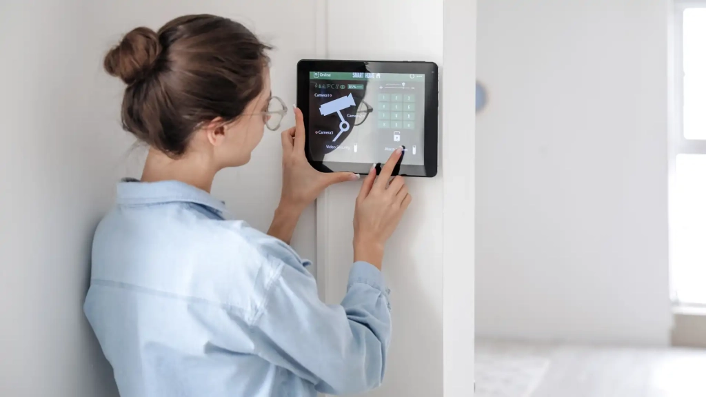 a person operating a smart home system